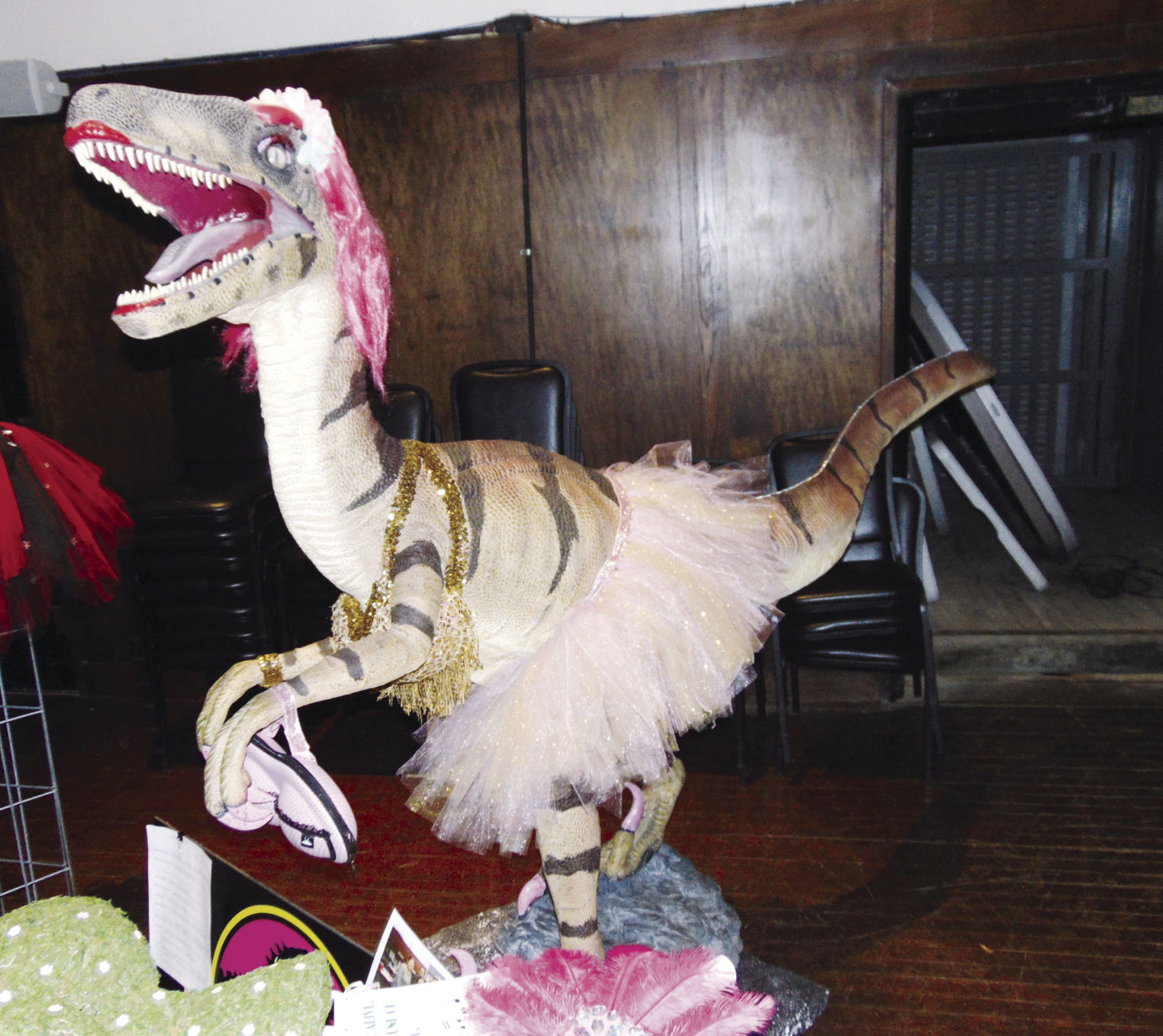A velociraptor in a tutu?